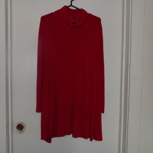 Ming Ming Cowl Neck Long Sleeve Red Dress No Size Tag - Picture 1 of 8